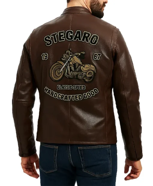 Buy Now Stegaro Hand Crafted Goods Brown Leather Jacket For Men And Women