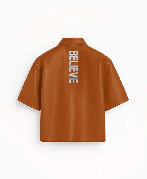 Buy Now Stegaro Oversized Brown Leather Shirt For Men And Women
