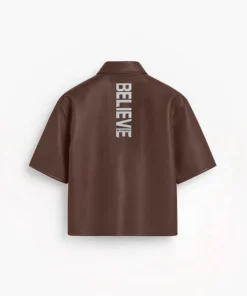 Buy Now Stegaro Oversized Coffee Brown Leather Shirt For Men And Women