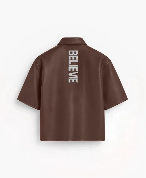 Buy Now Stegaro Oversized Coffee Brown Leather Shirt For Men And Women
