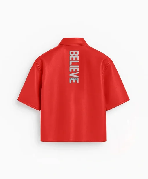 Buy Now Stegaro Oversized Red Leather Shirt For Men And Women