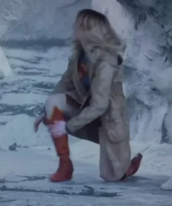 Buy Now Supergirl Milly Alcock Movie Superman 2025 Tan Parka Brown Hooded Coat For Unisex