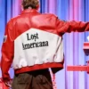 Buy Now The Tonight Show MGK Lost Americana Red And White Leather Jacket For Men And Women