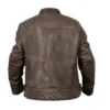Buy Now Thorne Quilted Brown Biker Leather Jacket For Men And Women