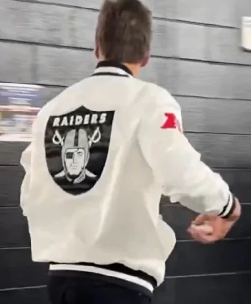 Buy Now Tom Brady Raiders White Letterman Varsity Jacket For Men And Women