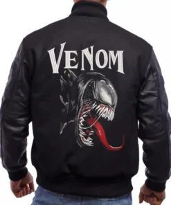 Buy Now Venom Design Embroidery Black Varsity Jacket For Men And Women