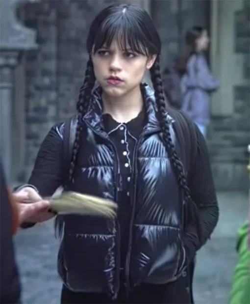 Buy Now Wednesday Addams TV-Series Wednesday 2025 Jenna Ortega Black Puffer Vest For Unisex