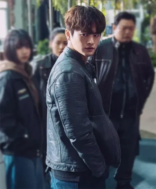Buy Now Won Seung TV-Series Twelve season 01 Seo In-guk Black Leather Jacket For Men And Women