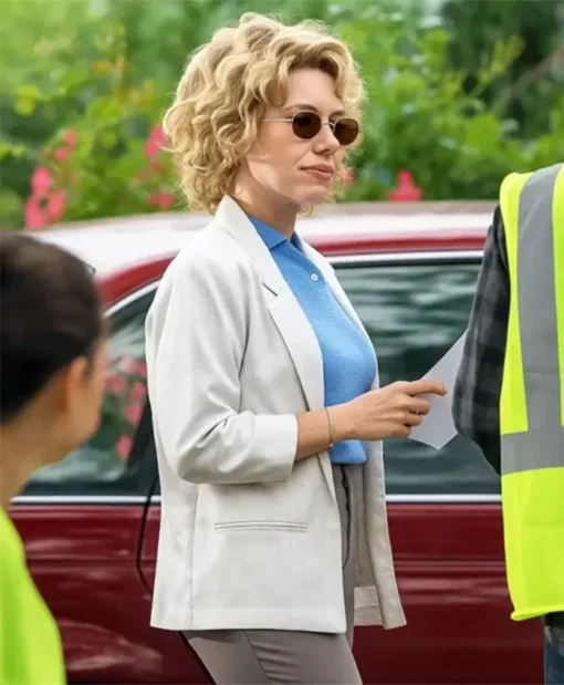 Buy Now Zora Bennett Movie Paper Tiger 2025 Scarlett Johansson White Blazer For Unisex