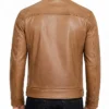 Cafe Racer Leather Jacket For Men’s Brown