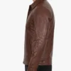 Cafe Racer Men Simple Brown Leather Jacket
