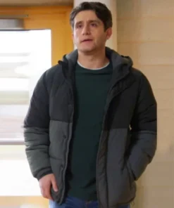 Chicago Fire S13 Jared Lennox Grey And Black Puffer Jacket