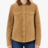 Classic Camel Suede Leather Jacket For Women