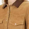 Classic Camel Suede Leather Jacket Women