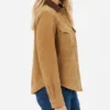 Classic Camel Suede Leather Jacket Womens