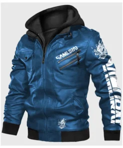 Cyberpunk 2077 Blue Samurai Leather Jacket