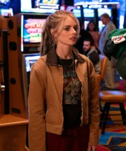 Eenie Meanie 2025 Samara Weaving Brown Jacket