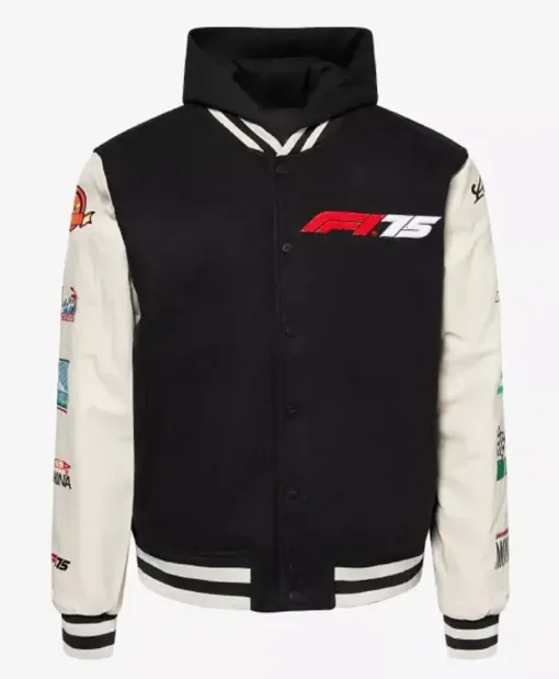F1 F175 Logo Black And White Varsity Jacket