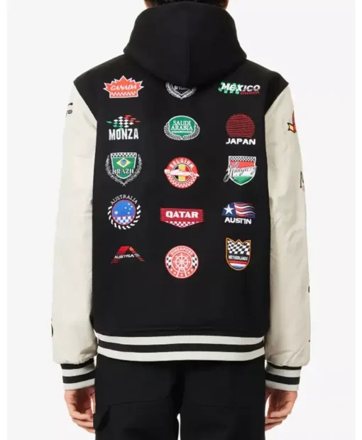 F1 F175 Logo Varsity Black And White Jacket