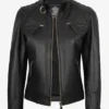 Fashion Quilted Black Biker Leather Jacket