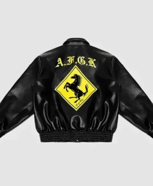 Ferrari Doncare AFGK Black Leather Jacket