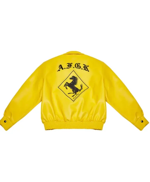 Ferrari Doncare AFGK Yellow Leather Jacket
