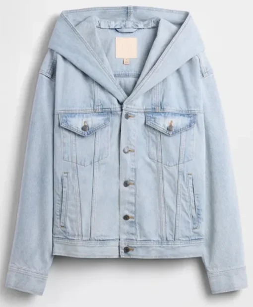 GAP X BEIS Blue Hooded Denim Jacket