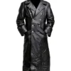 German Classic Officer WW2 Military Uniform Leather Trench Coat