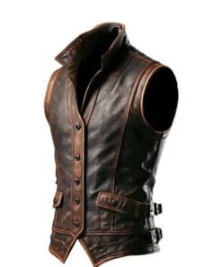 Gothic Weathered Handcrafted Leather Vest