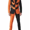 Halloween Orange And Black Pumpkin Pinstripe Suit