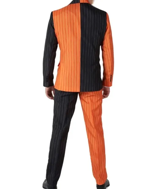 Halloween Pumpkin Orange And Black Pinstripe Suit