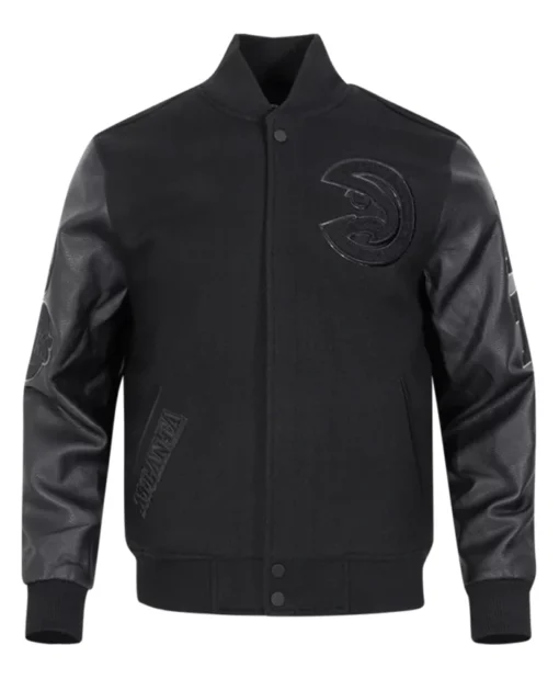 Hawks NBA Black Varsity Jacket