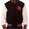 Houston Rockets White And Black Varsity Jacket