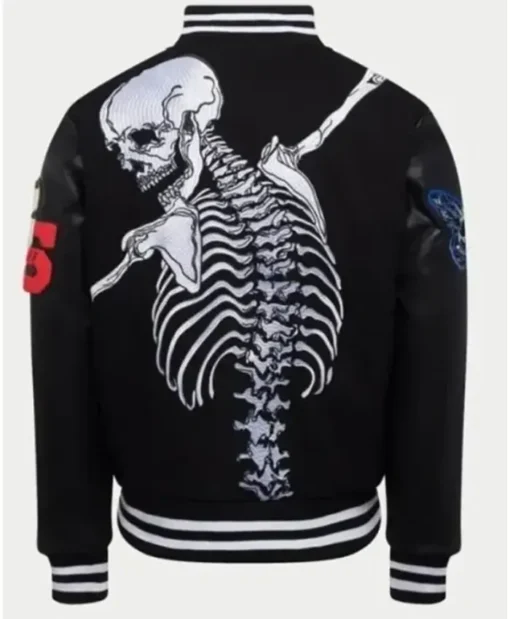 James Blake Godspeed Rod Skull Varsity Jacket