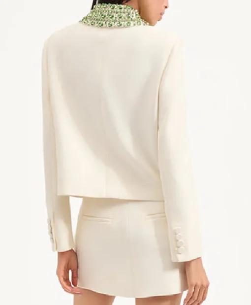 Joy Behar The View 2025 White Embellished Jacket