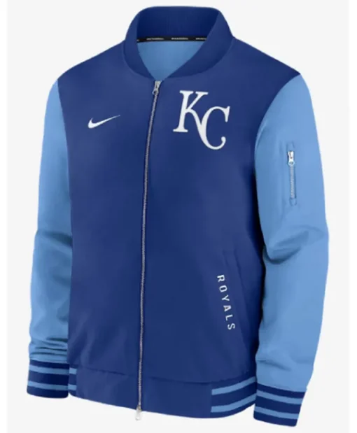 Kansas City Royals Blue Dugout Bomber Jacket