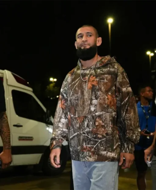 Khamzat Chimaev UFC 319 Camo Pullover Hoodie