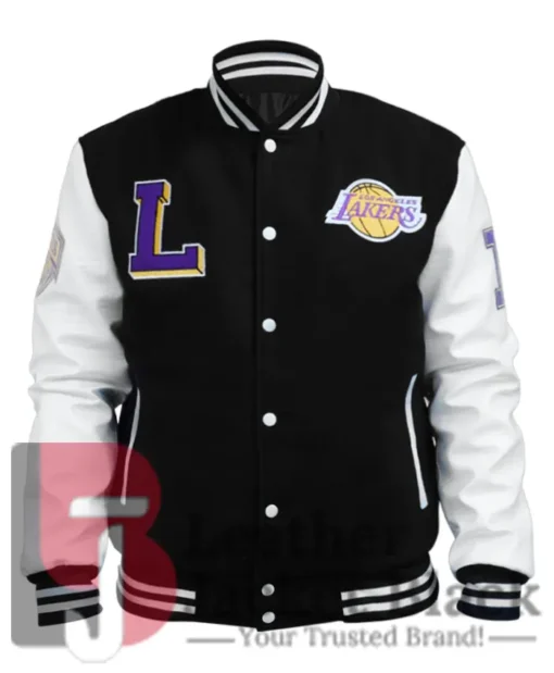 LA Lakers Black And White Varsity Jacket