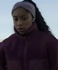 Law and Order Organized Crime S05 Sherpa Burgundy Jacket