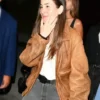 Los Angeles 2025 Alana Haim Brown Bomber Leather Jacket