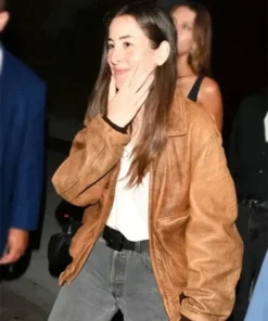 Los Angeles 2025 Alana Haim Brown Bomber Leather Jacket