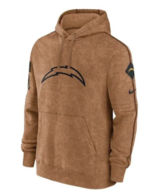Los Angeles Chargers Salute to Service Club Brown Hoodie