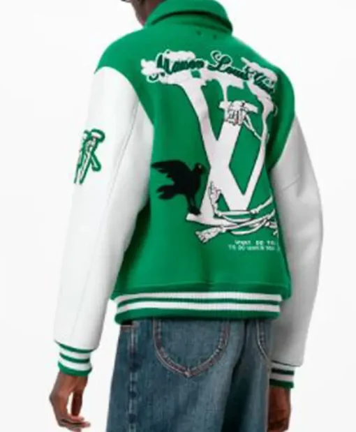 Louis Vuitton Green Letterman Varsity Jacket