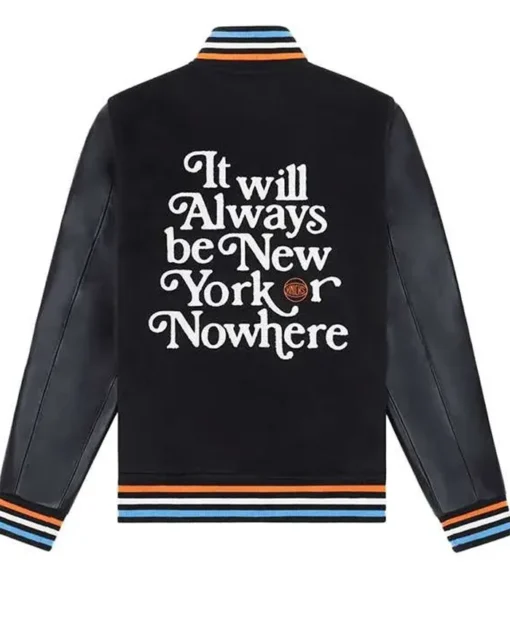 Mariska Hargitay Black Knicks NY Varsity Jacket