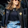 Mariska Hargitay Black NY Knicks Varsity Jacket
