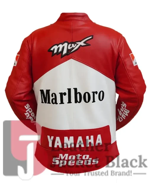 Marlboro Leather Red And White Jacket Yamaha