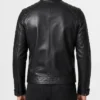 Men Fashion Quilted Black Biker Leather Jacket