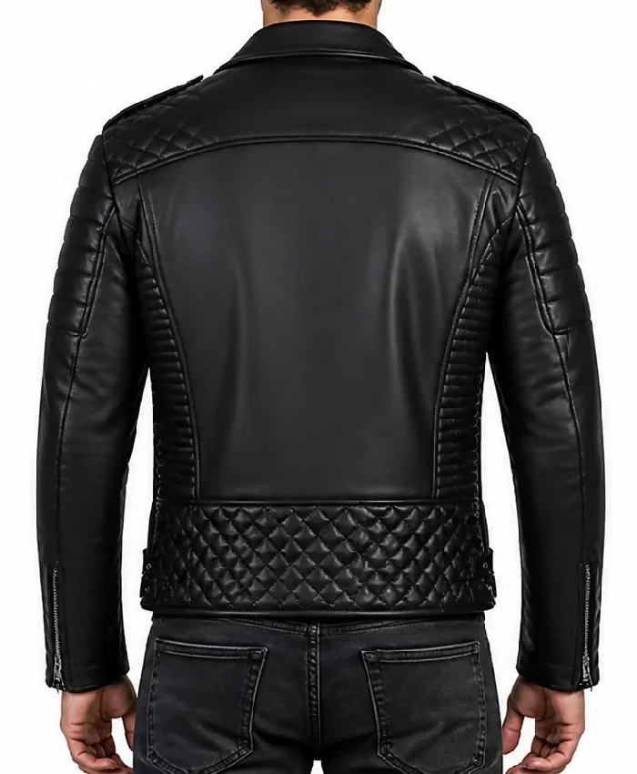 Mens Biker Vintage Leather Black Jacket