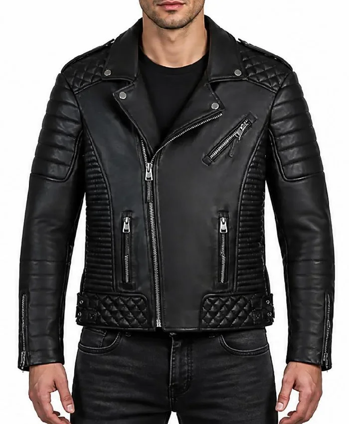 Men’s Biker Vintage Leather Black Jacket