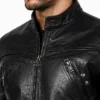 Mens Black Vintage Biker Leather Jacket